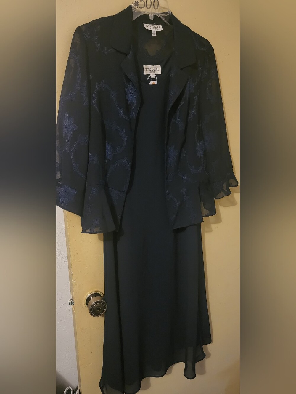 2pc Navy Blue Dress Set